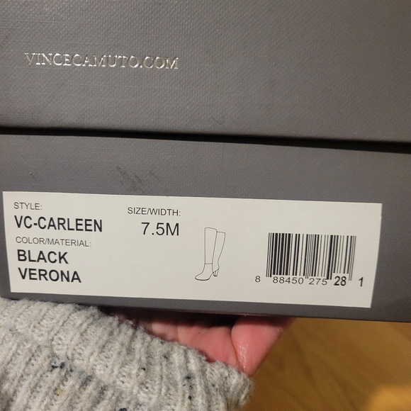 NWT Vince Camuto Carleen Black Suede Knee High Boots size 7.5 - Picture 2 of 5